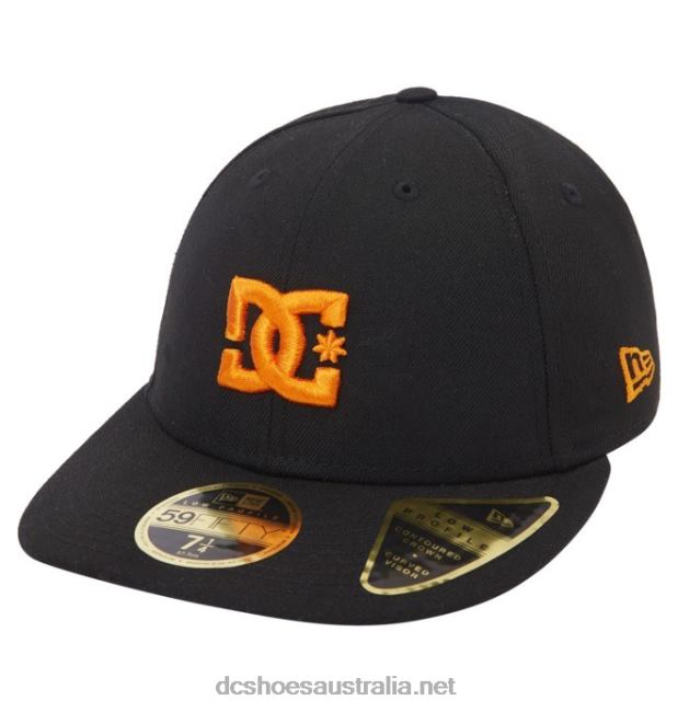 Men's DC Lo Pro New Era Fitted HatDC Shoes Black/Orange T40LZ430