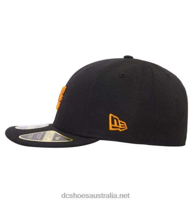 Men's DC Lo Pro New Era Fitted HatDC Shoes Black/Orange T40LZ430
