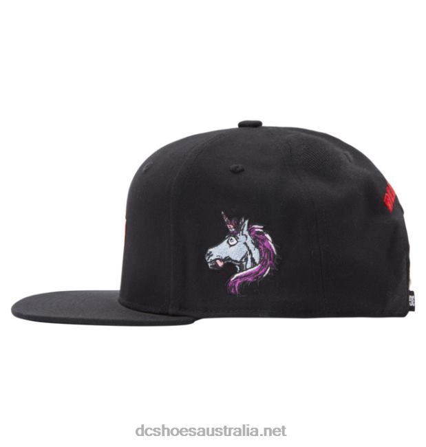 Men's Marvel Deadpool x DC Snapback HatDC Shoes Black T40LZ422