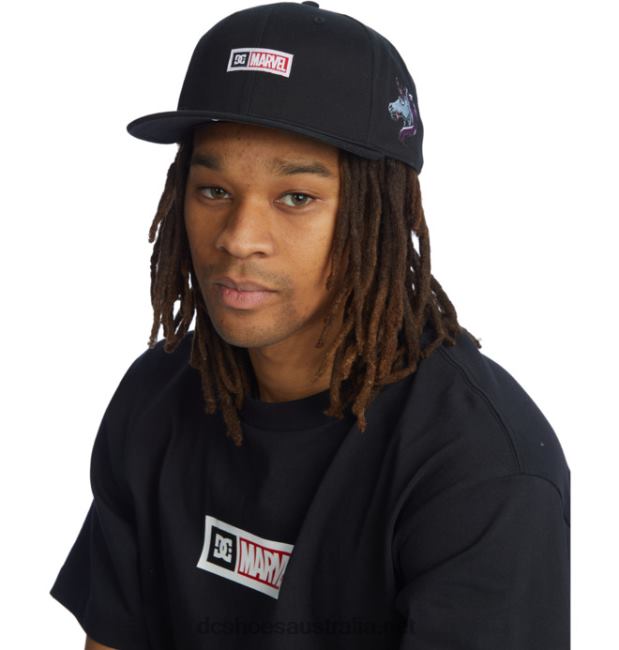 Men's Marvel Deadpool x DC Snapback HatDC Shoes Black T40LZ422