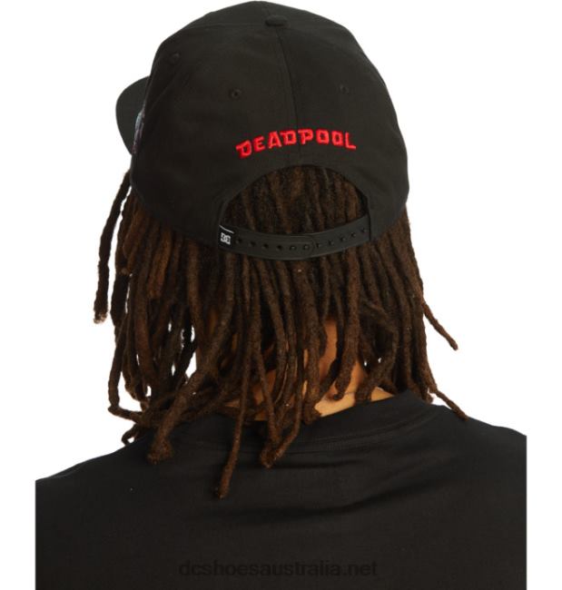 Men's Marvel Deadpool x DC Snapback HatDC Shoes Black T40LZ422