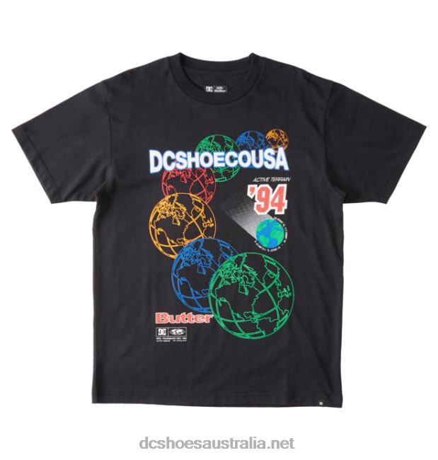 Men's Butter Goods x DC World Heritage T-ShirtDC Shoes Black T40LZ234