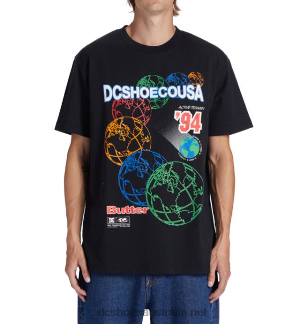 Men's Butter Goods x DC World Heritage T-ShirtDC Shoes Black T40LZ234
