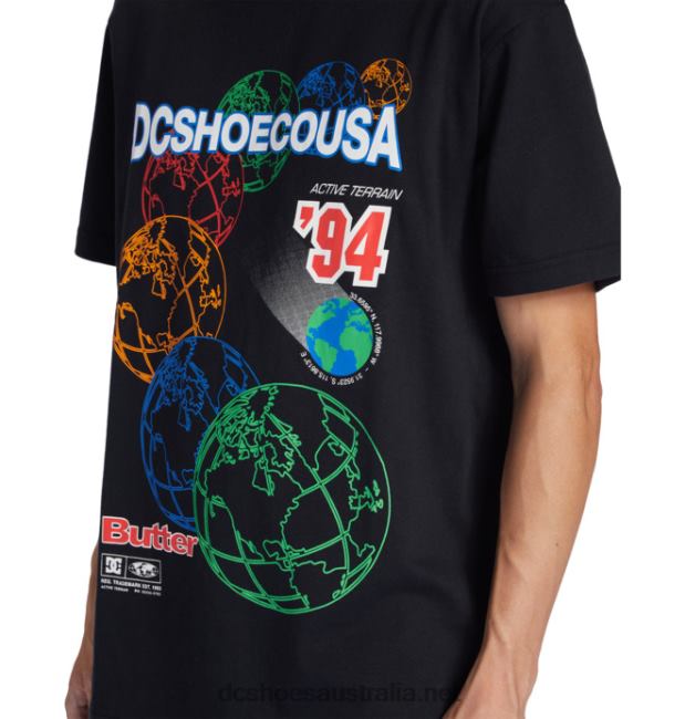 Men's Butter Goods x DC World Heritage T-ShirtDC Shoes Black T40LZ234