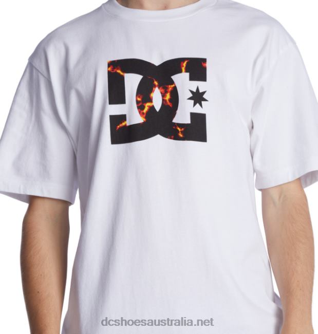 Men's DC Star Fill Heritage T-ShirtDC Shoes White/Fire T40LZ77