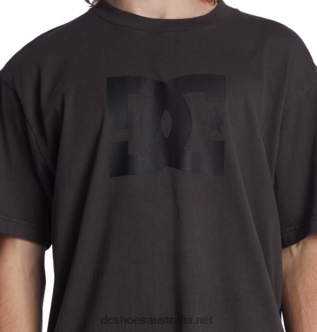 Men's DC Star Pigment Dye T-ShirtDC Shoes Black Enzyme Wash T40LZ51