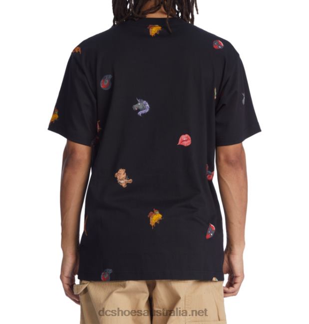 Men's Marvel Deadpool x DC All Over Pocket T-ShirtDC Shoes Black T40LZ404