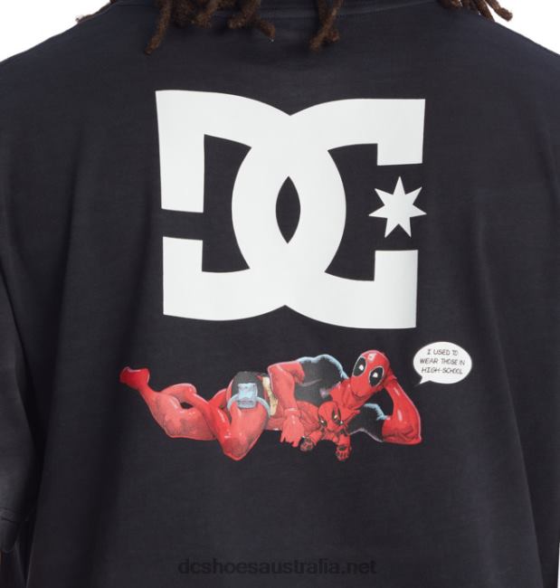 Men's Marvel Deadpool x DC Way Back T-ShirtDC Shoes Black T40LZ415