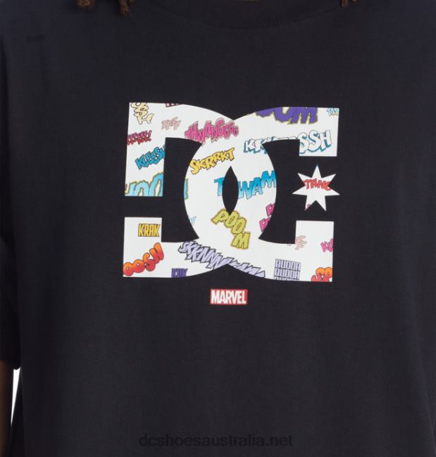 Men's Marvel Deadpool x DC Wham Star T-ShirtDC Shoes Black T40LZ412