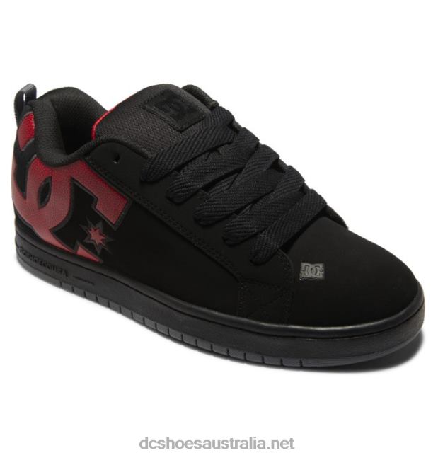 Men's Court Graffik ShoesDC Shoes Black/Red Print T40LZ243