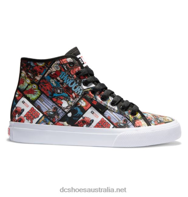Men's Marvel Deadpool x DC Manual HI High-Top ShoesDC Shoes Black Multi T40LZ214