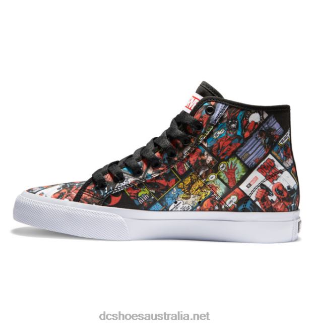 Men's Marvel Deadpool x DC Manual HI High-Top ShoesDC Shoes Black Multi T40LZ214