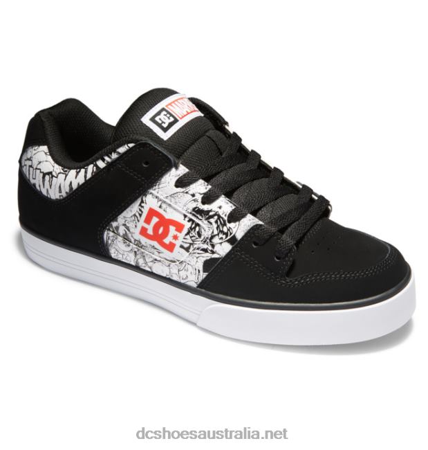 Men's Marvel Deadpool x DC Pure ShoesDC Shoes Black/White/Red T40LZ260