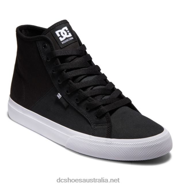 Men's Manual HI High-Top Refibra ShoesDC Shoes Black/White T40LZ94
