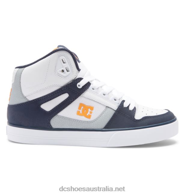 Men's Pure High-Top ShoesDC Shoes White/Grey/Orange T40LZ266