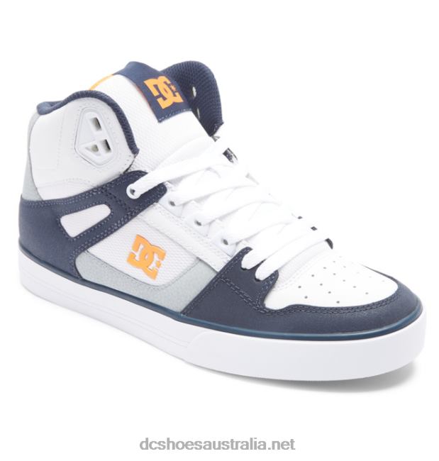 Men's Pure High-Top ShoesDC Shoes White/Grey/Orange T40LZ266