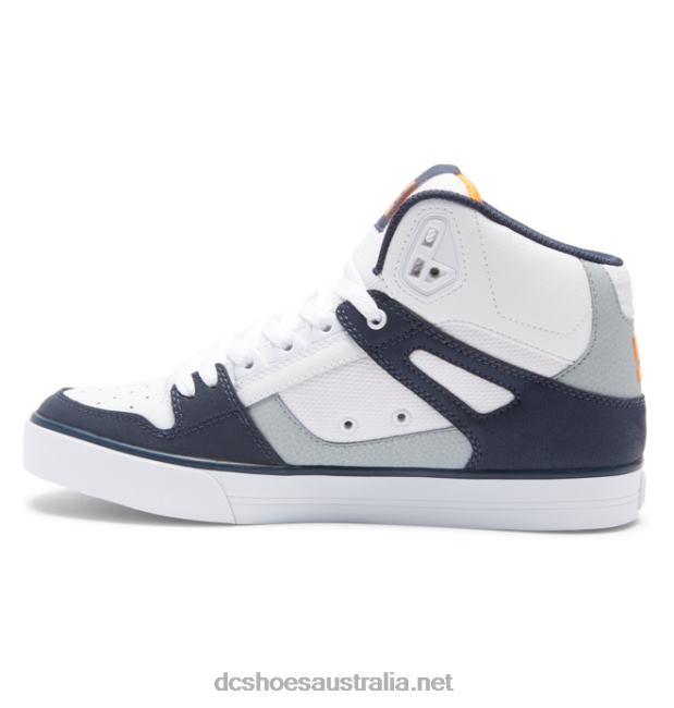 Men's Pure High-Top ShoesDC Shoes White/Grey/Orange T40LZ266