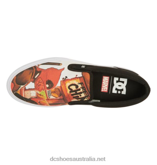 Men's Marvel Deadpool x DC Manual Slip-On ShoesDC Shoes Black/White Print T40LZ392