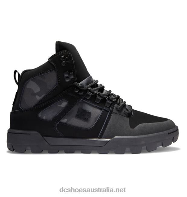 Men's Pure High-Top Water-Resistant Winter BootsDC Shoes Black/Grey T40LZ195