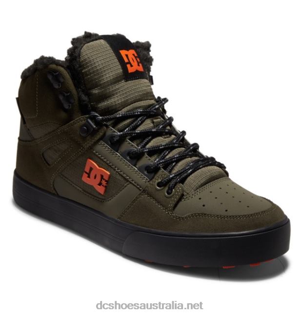 Men's Pure High-Top Winter ShoesDC Shoes Dusty Olive/Orange T40LZ303