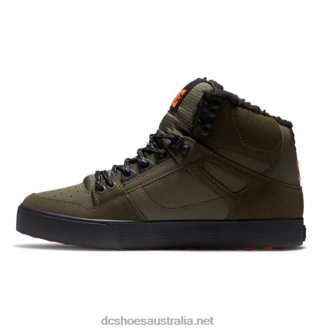 Men's Pure High-Top Winter ShoesDC Shoes Dusty Olive/Orange T40LZ303