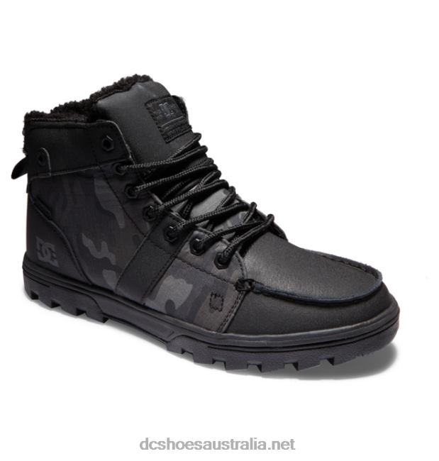 Men's Woodland Boots Winter BootsDC Shoes Black/Black Print T40LZ237