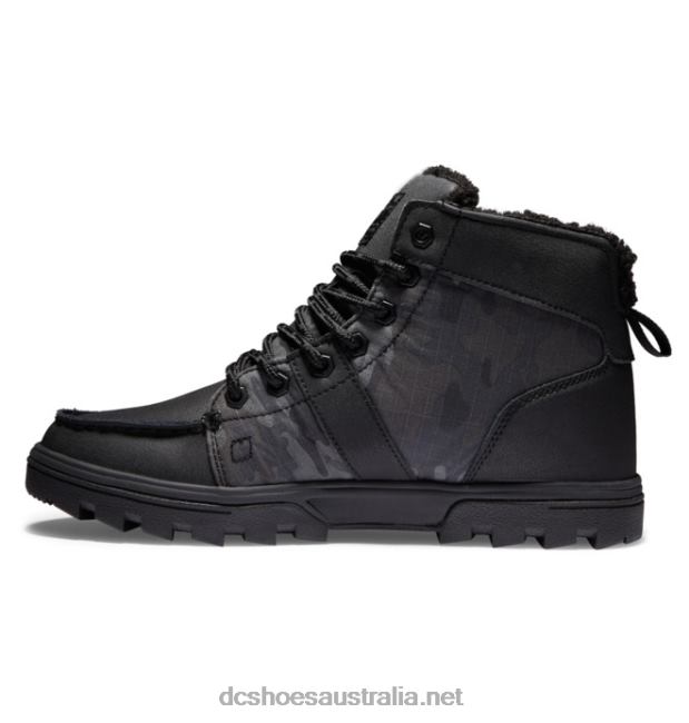 Men's Woodland Boots Winter BootsDC Shoes Black/Black Print T40LZ237