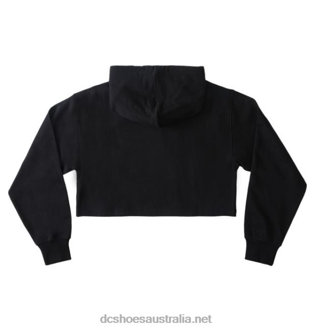 Women's DC Cropped Hoodie 2DC Shoes Black/Fuchsia T40LZ504