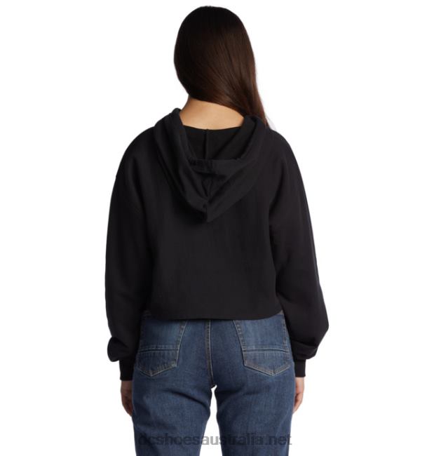 Women's DC Cropped Hoodie 2DC Shoes Black T40LZ481