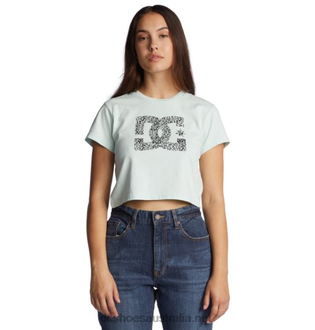 Women's DC Star Fill Cropped Baby T-ShirtDC Shoes Iced Aqua Acid Wash T40LZ486