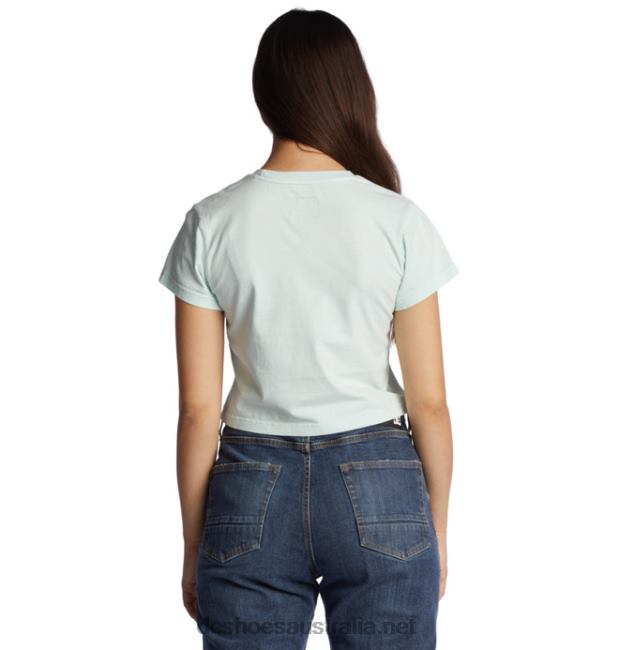 Women's DC Star Fill Cropped Baby T-ShirtDC Shoes Iced Aqua Acid Wash T40LZ486