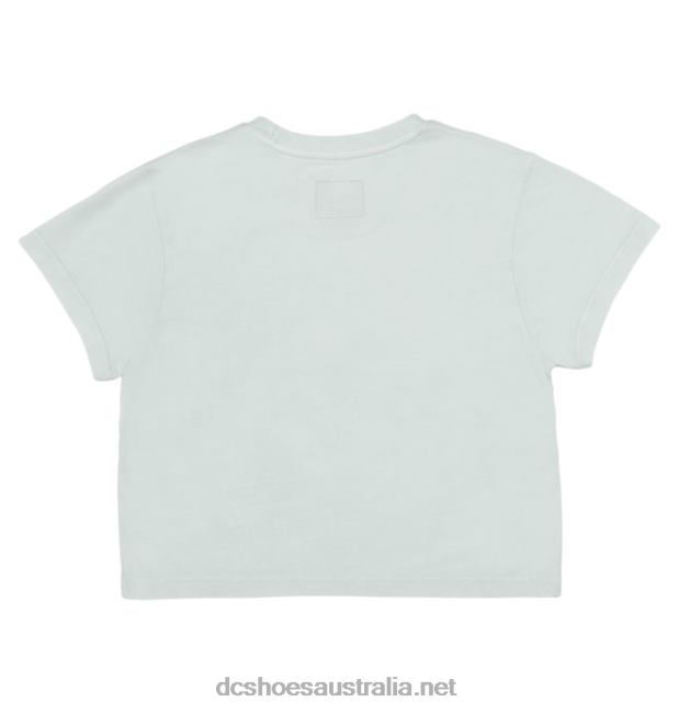 Women's DC Star Fill Cropped Baby T-ShirtDC Shoes Iced Aqua Acid Wash T40LZ486
