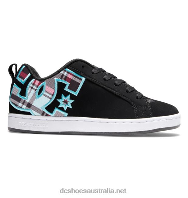 Women's Court Graffik ShoesDC Shoes Black/C Blue Plaid T40LZ460
