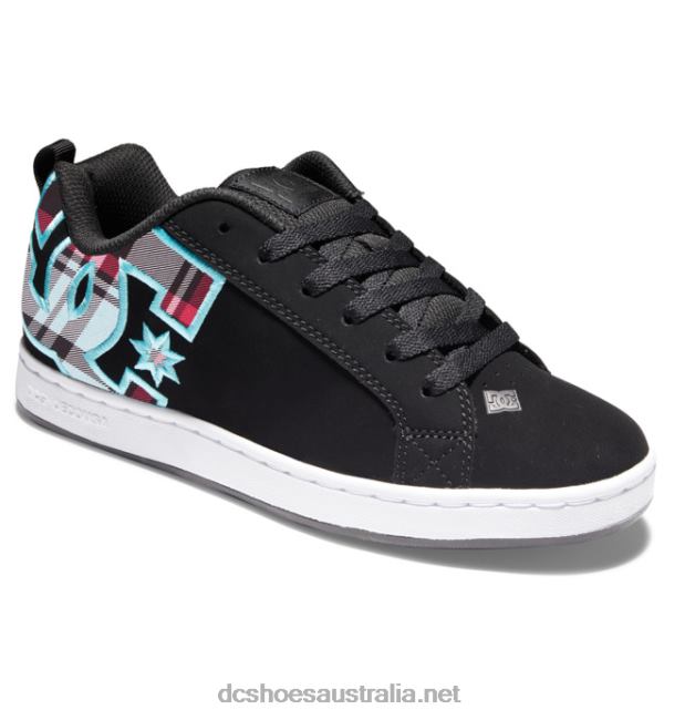 Women's Court Graffik ShoesDC Shoes Black/C Blue Plaid T40LZ460