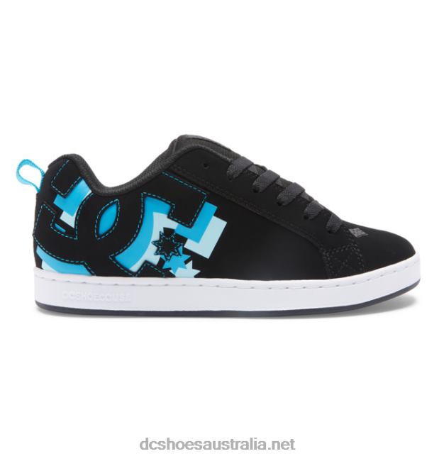Women's Court Graffik ShoesDC Shoes Black/Hawaiian Ocean T40LZ447