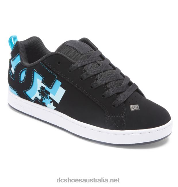 Women's Court Graffik ShoesDC Shoes Black/Hawaiian Ocean T40LZ447