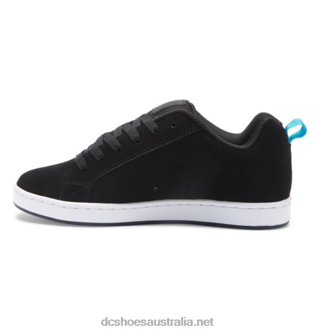 Women's Court Graffik ShoesDC Shoes Black/Hawaiian Ocean T40LZ447