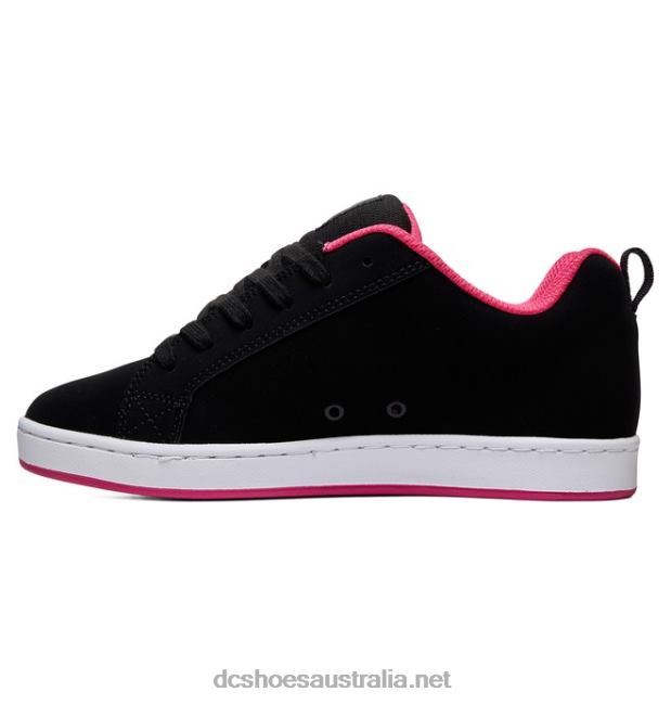 Women's Court Graffik ShoesDC Shoes Black/Pink Stencil T40LZ437