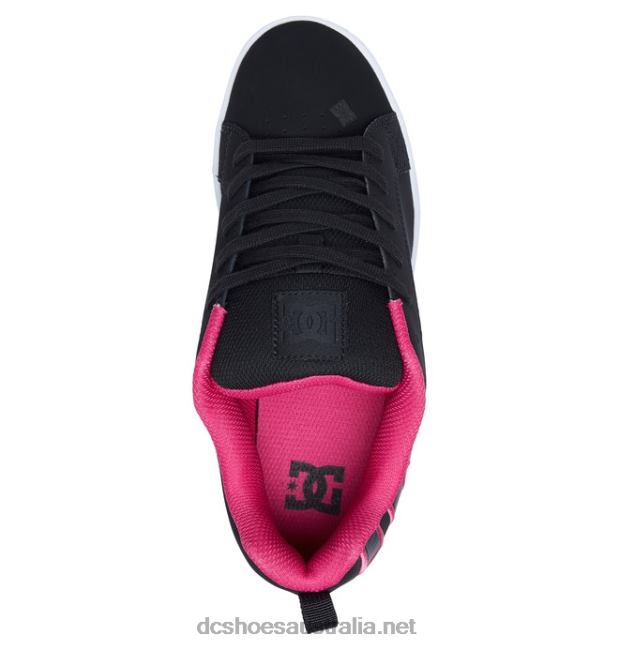 Women's Court Graffik ShoesDC Shoes Black/Pink Stencil T40LZ437